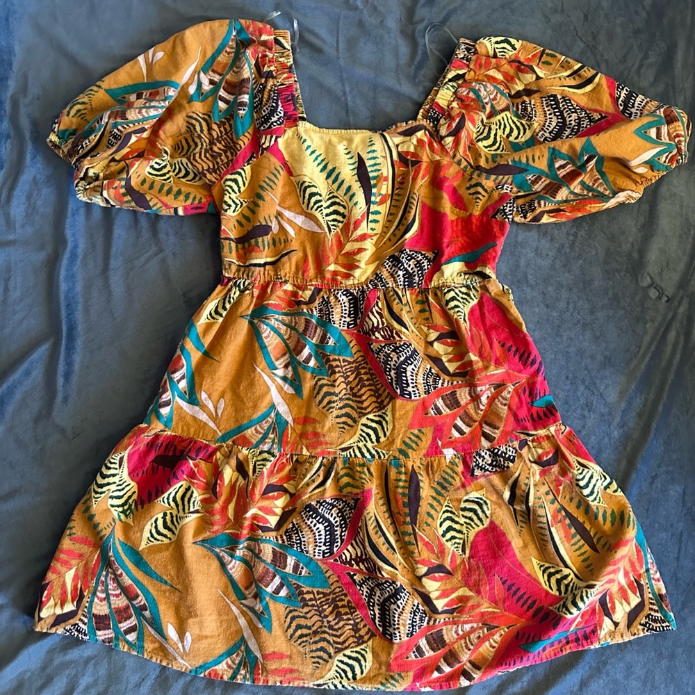 Mlle Gabrielle Women’s Large Tropical Print Mini Dress